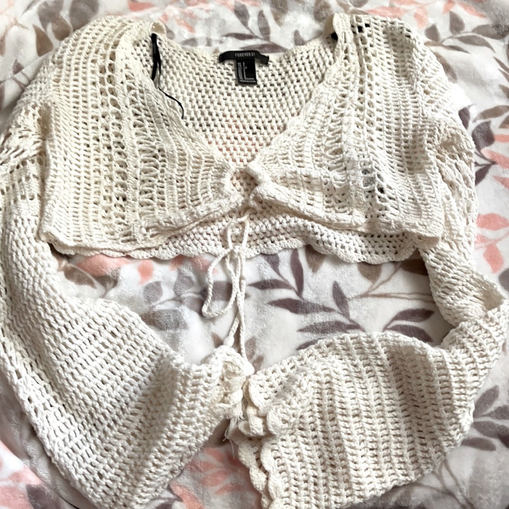 Small cropped beachy sweater